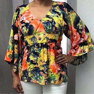 Betsey Johnson multicolor top, size Large.